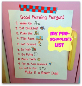 Getting Ready Morning Chart for Kids